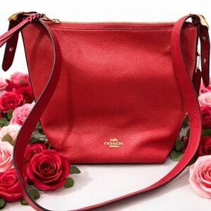 NWOT Coach Val Duffle Redwood Pebble Leather Shoulder Bag